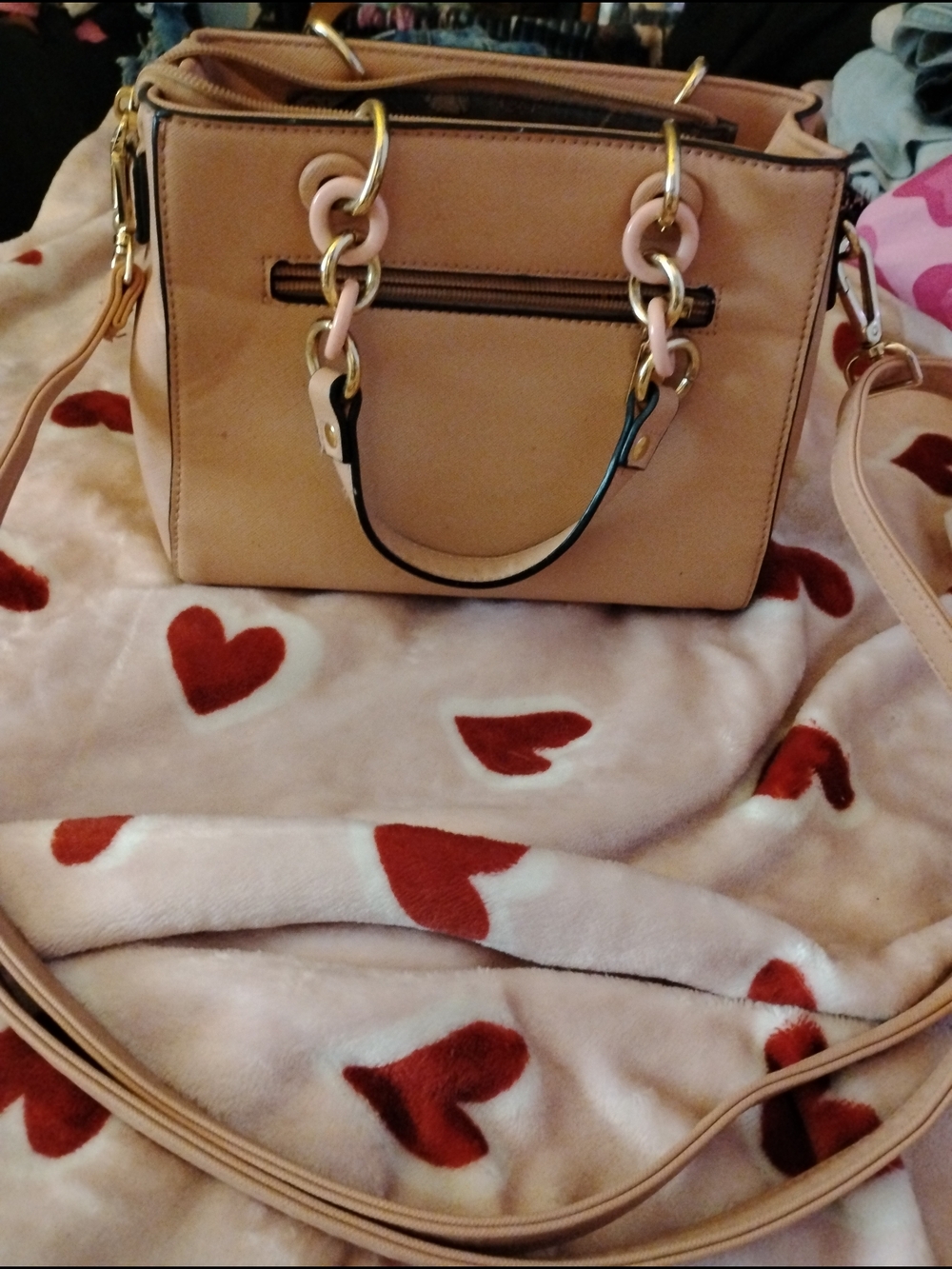 Source Unknown Blush Pink Satchel with Gold Hardware